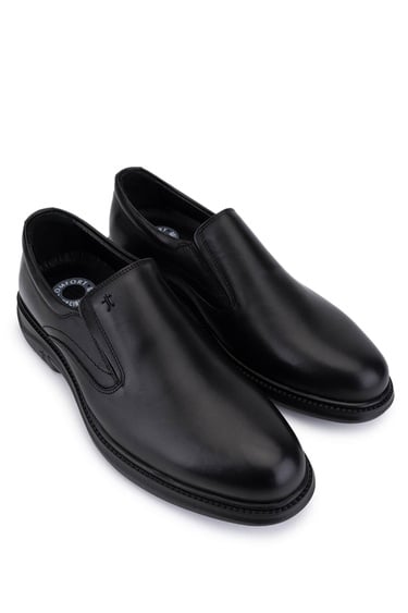  Tamer Tanca Erkek Hakiki Deri Siyah Casual Ayakkabı