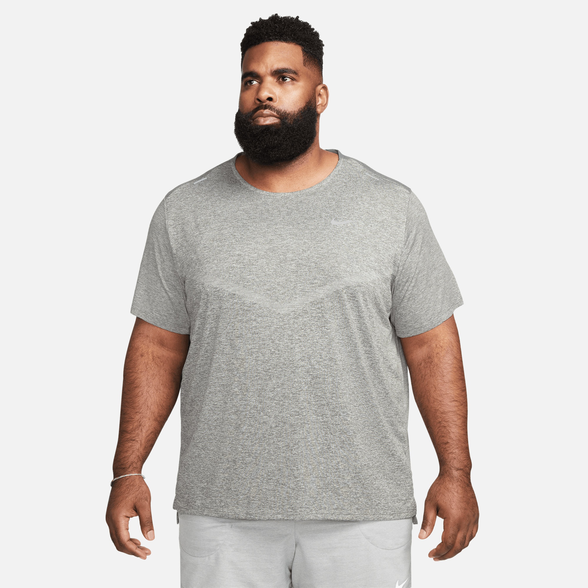 Nike Dri-Fit Rise 365 Ss Erkek Gri T-Shirt