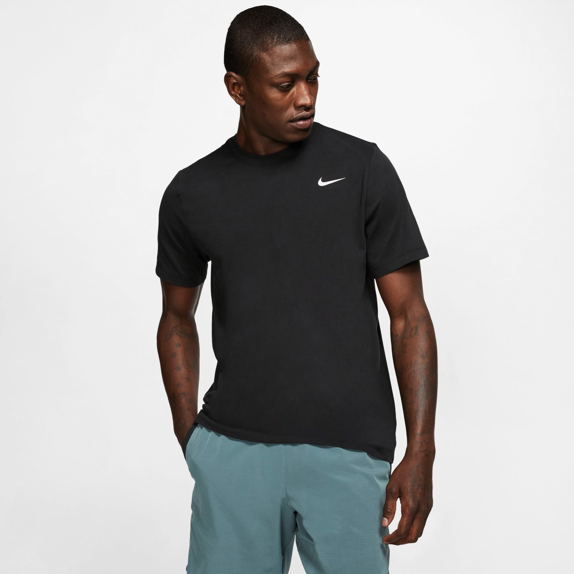 Nike Dri-Fit Crew Solid Erkek Siyah T-Shirt