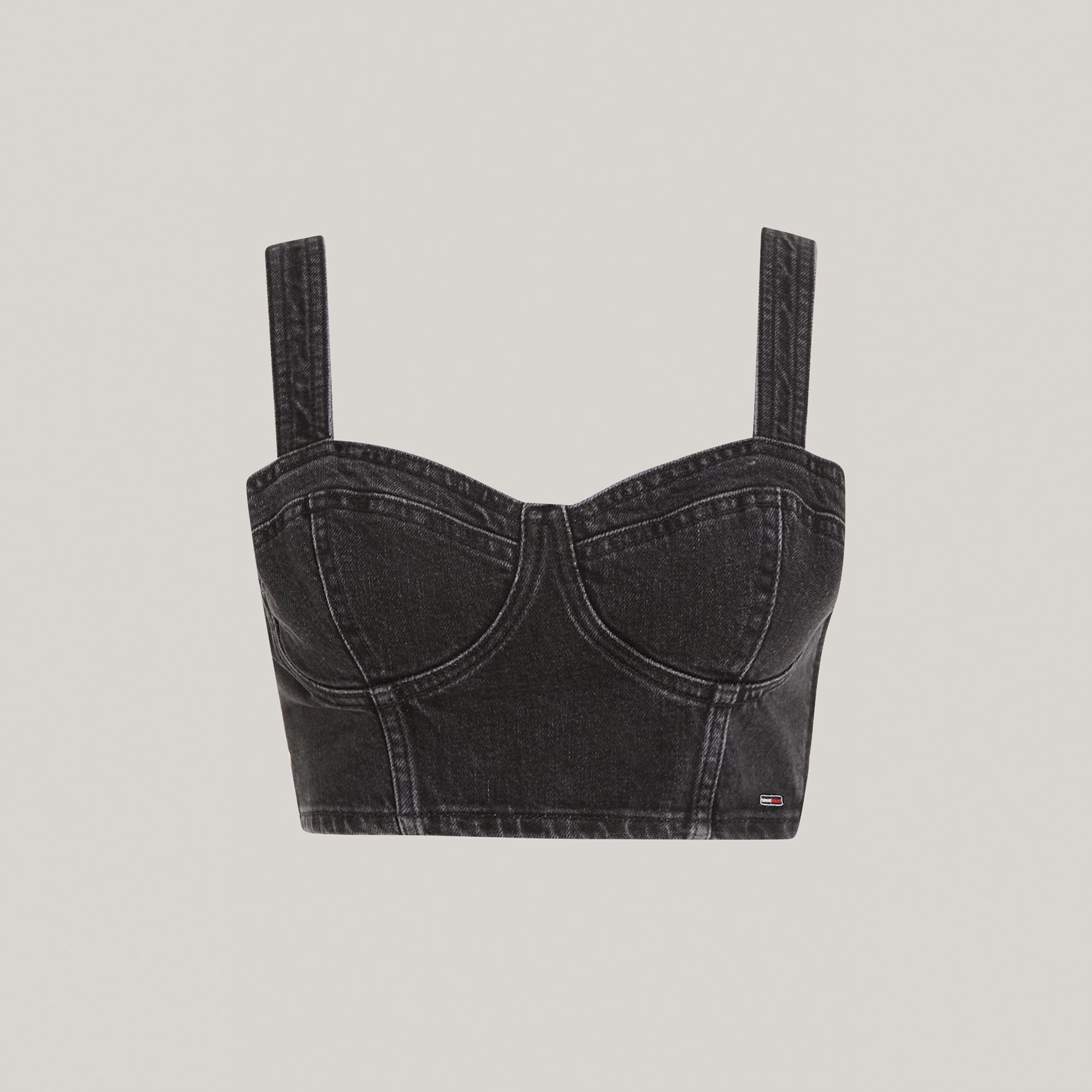 Tommy Jeans Kadın Crop Gri Büstiyer