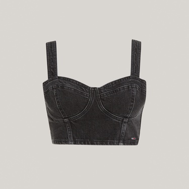  Tommy Jeans Kadın Crop Gri Büstiyer
