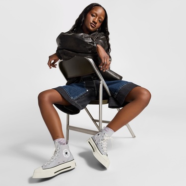  Converse Chuck 70 De Luxe Squared Unisex Gri Platform Sneaker