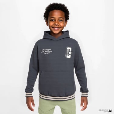  Converse Retro Varsıty Çocuk Gri Hoodie