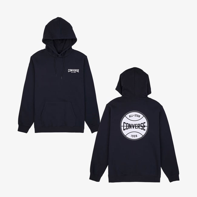  Converse Erkek Grafik Baskılı Siyah Hoodie