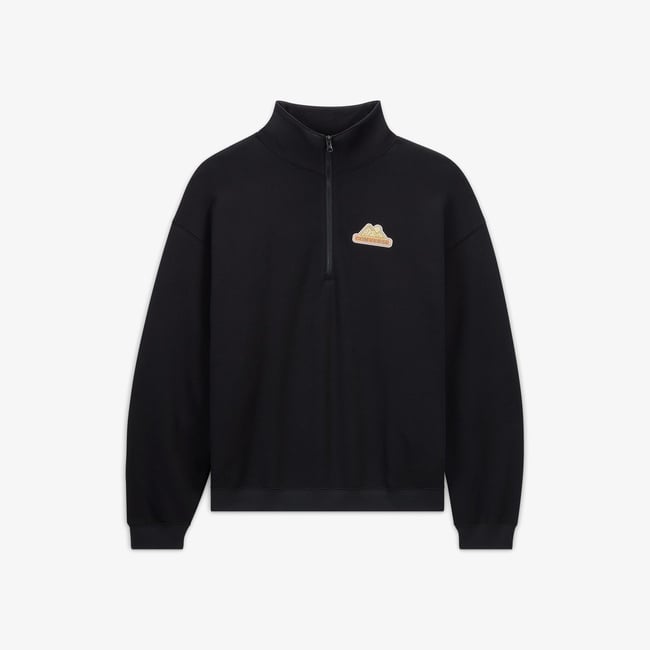  Converse Erkek Loose Fit Yarım Fermuarlı Siyah Sweatshirt