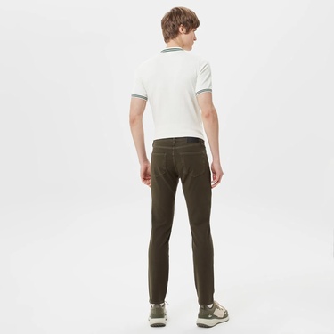  Lacoste Erkek Slim Fit Yeşil Jean Pantolon
