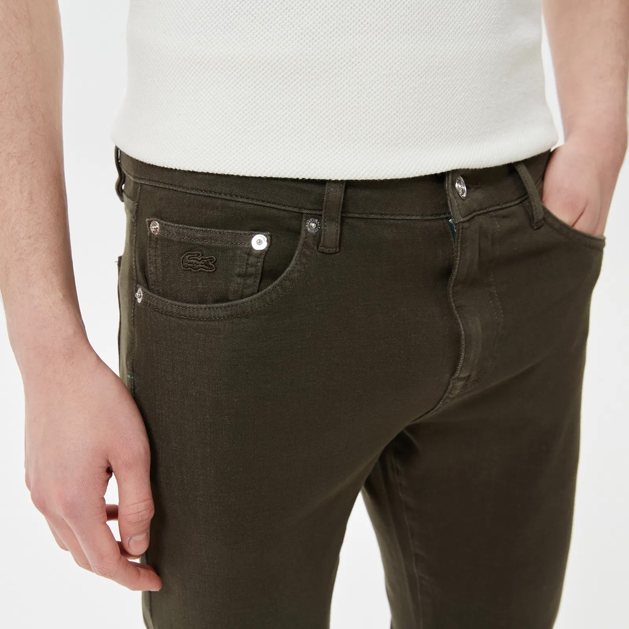 Lacoste Erkek Slim Fit Yeşil Jean Pantolon