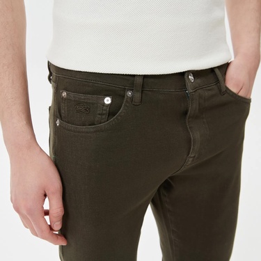  Lacoste Erkek Slim Fit Yeşil Jean Pantolon