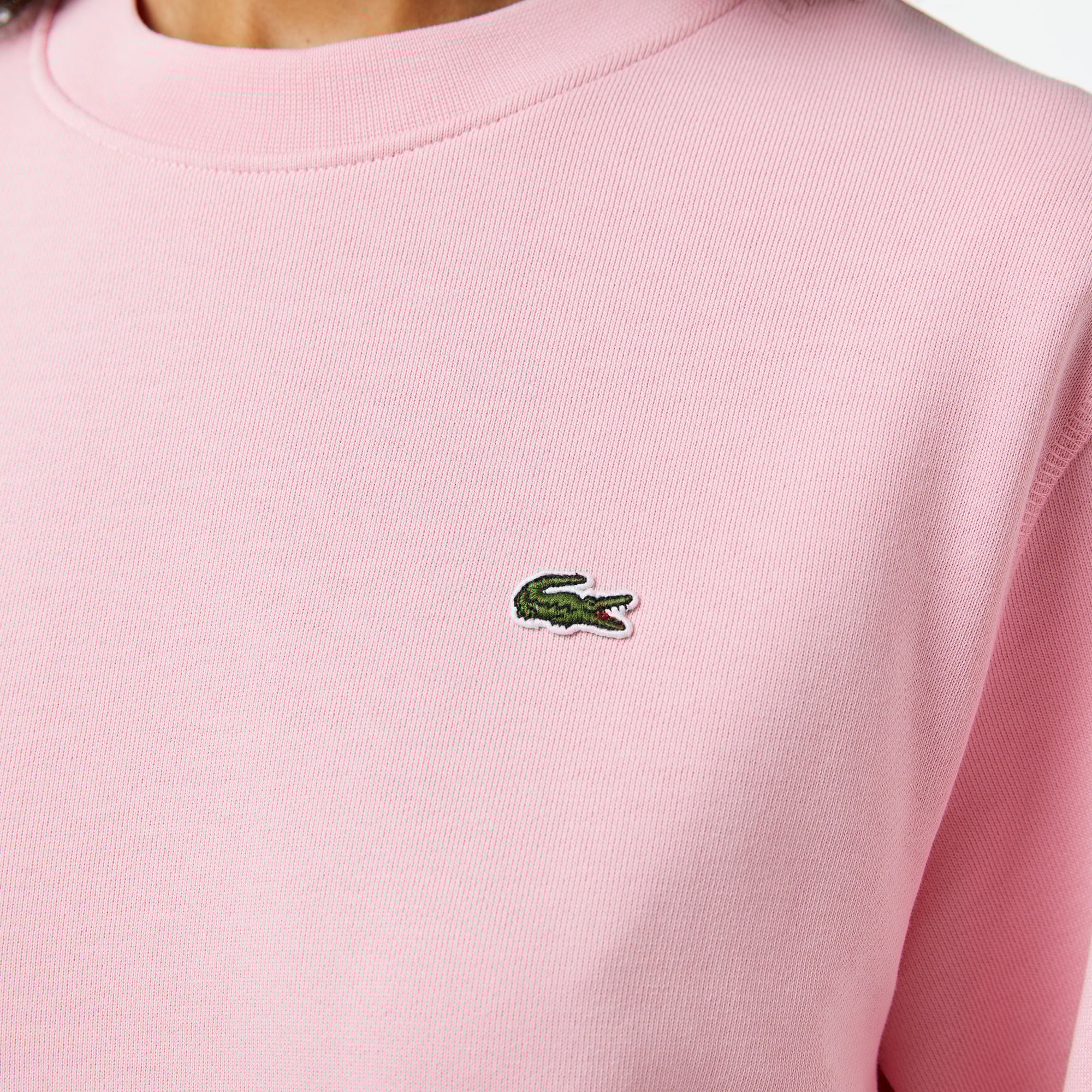  Lacoste Kadın Regular Fit Bisiklet Yaka Açık Pembe Sweatshirt