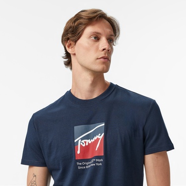  Tommy Jeans Regular Erkek Lacivert T-Shirt