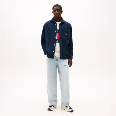  Tommy Hilfiger Washed Corduroy Erkek Lacivert Gömlek