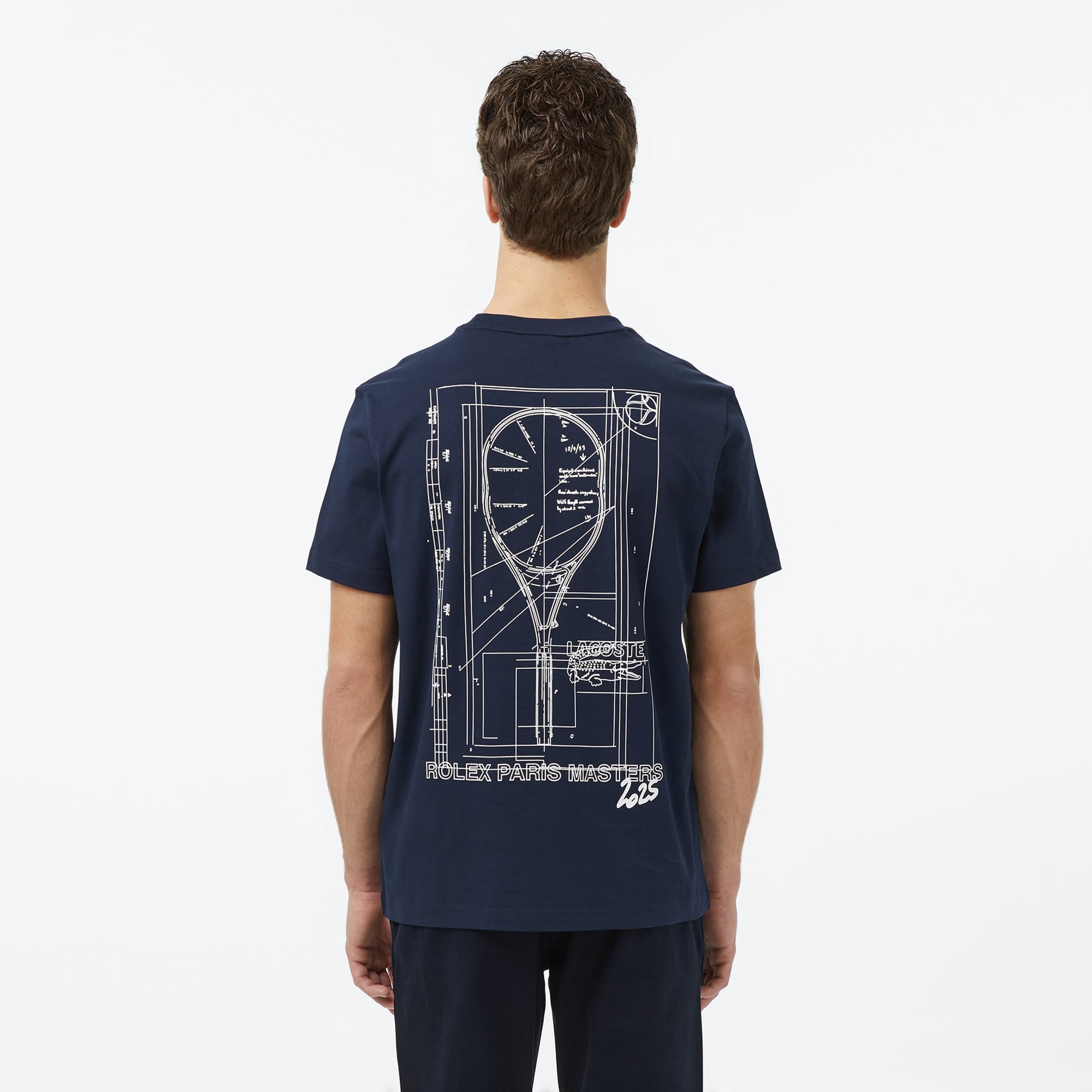 Lacoste x Rolex Paris Unisex Regular Fit Bisiklet Yaka Lacivert T-Shirt