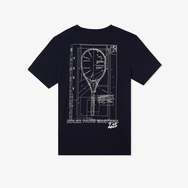  Lacoste x Rolex Paris Unisex Regular Fit Bisiklet Yaka Lacivert T-Shirt