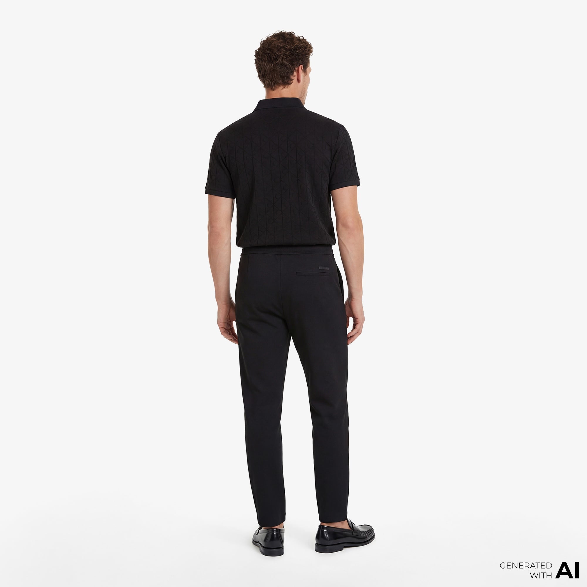 Calvin Klein Slim Tapered Knit Pleated Erkek Siyah Pantolon