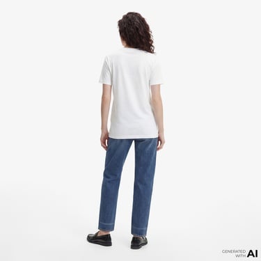  Calvin Klein 20S Classic Logo Kadın Beyaz T-Shirt