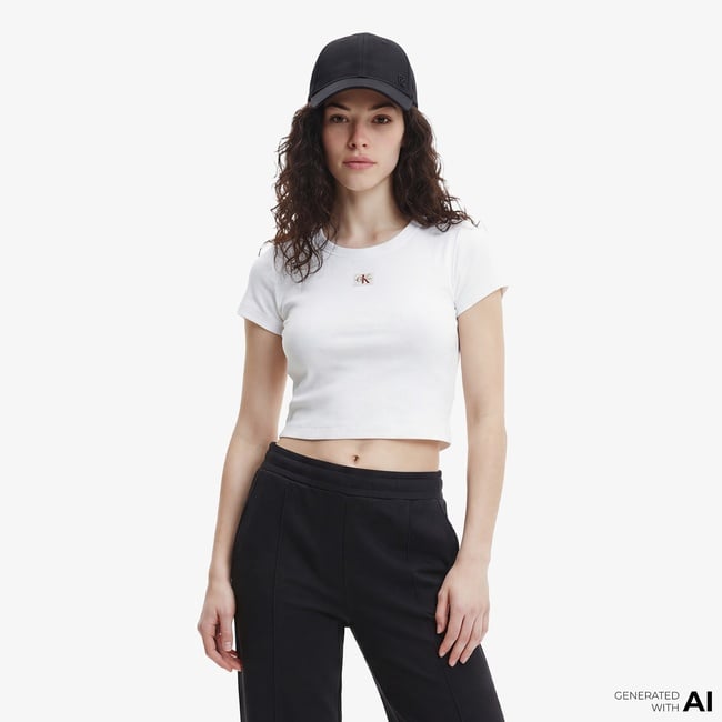  Calvin Klein Archieve Logo French Terry Kadın Siyah Eşofman Altı