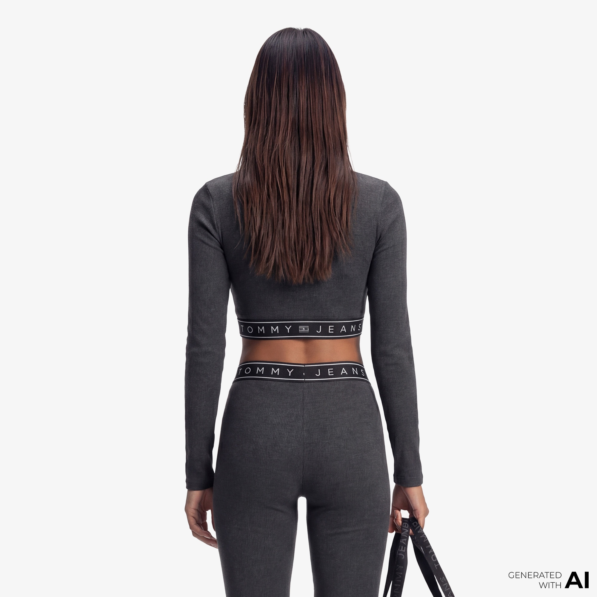 Tommy Hilfiger D3 Kadın Gri Uzun Kollu T-Shirt