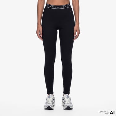  Tommy Hilfiger D3 Kadın Siyah Tayt