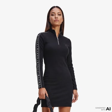  Tommy Hilfiger D3 Kadın Siyah Elbise