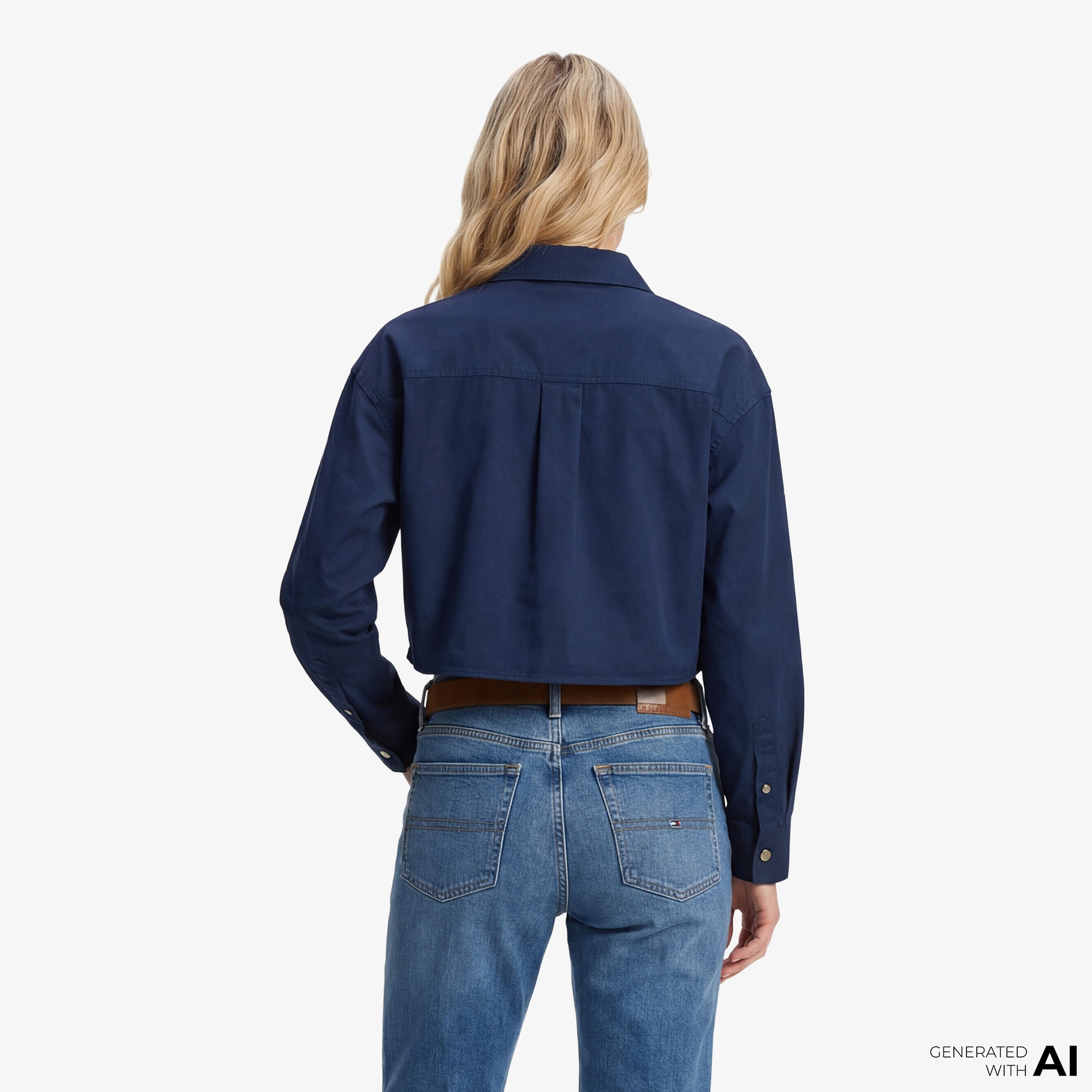 Tommy Hilfiger Modern Prep Kadın Lacivert Gömlek