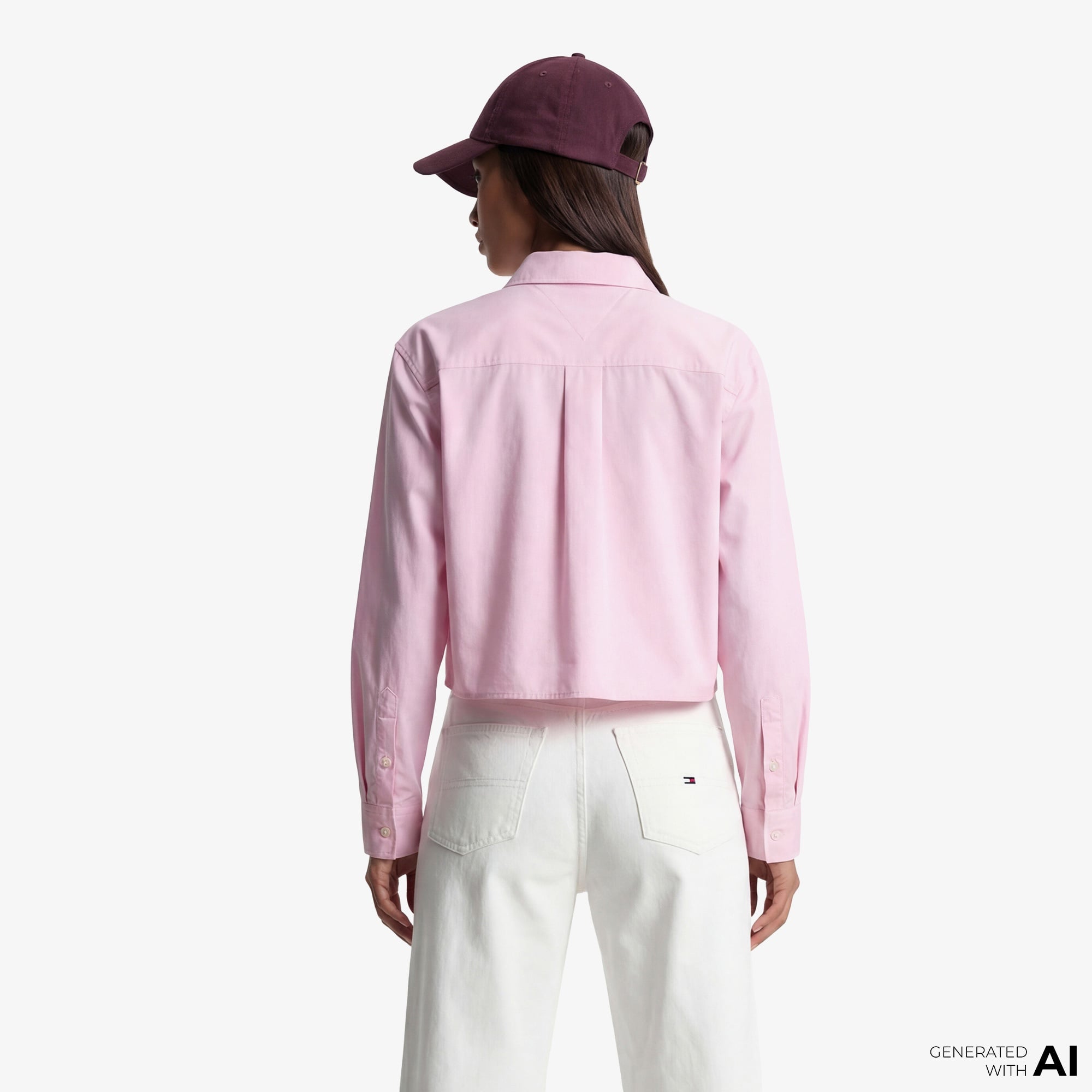 Tommy Hilfiger Denim Essentials Kadın Pembe Gömlek