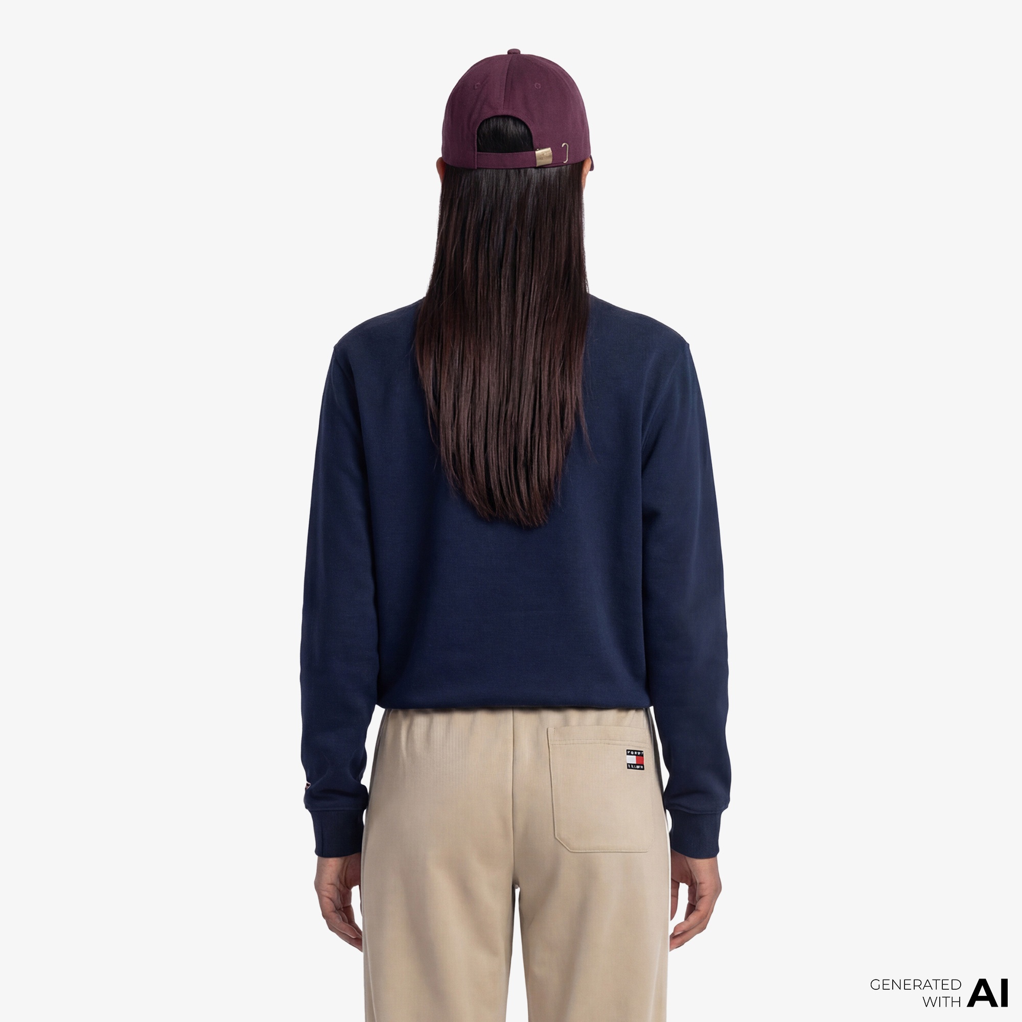 Tommy Hilfiger Essential Logo Kadın Lacivert Sweatshirt