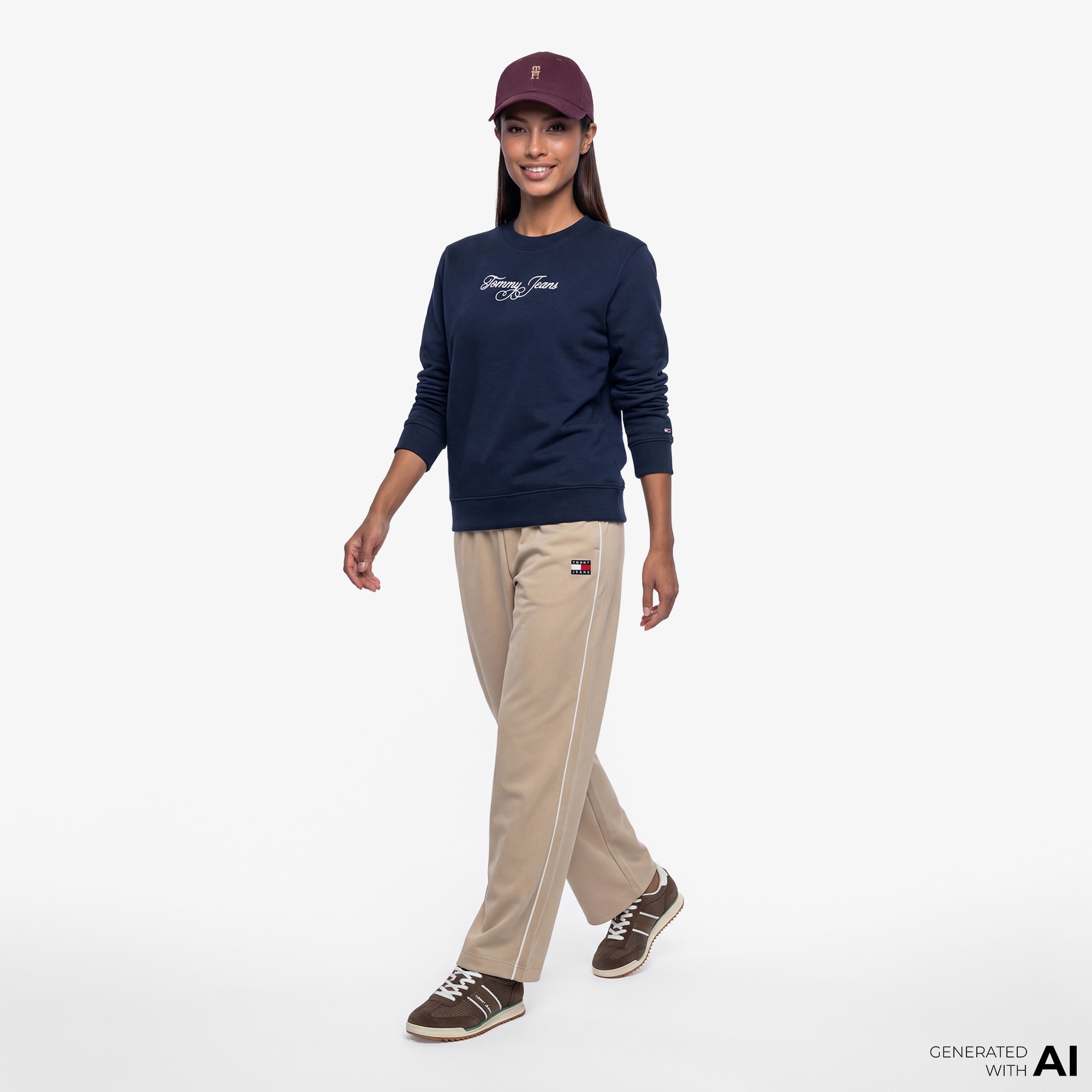 Tommy Hilfiger Essential Logo Kadın Lacivert Sweatshirt