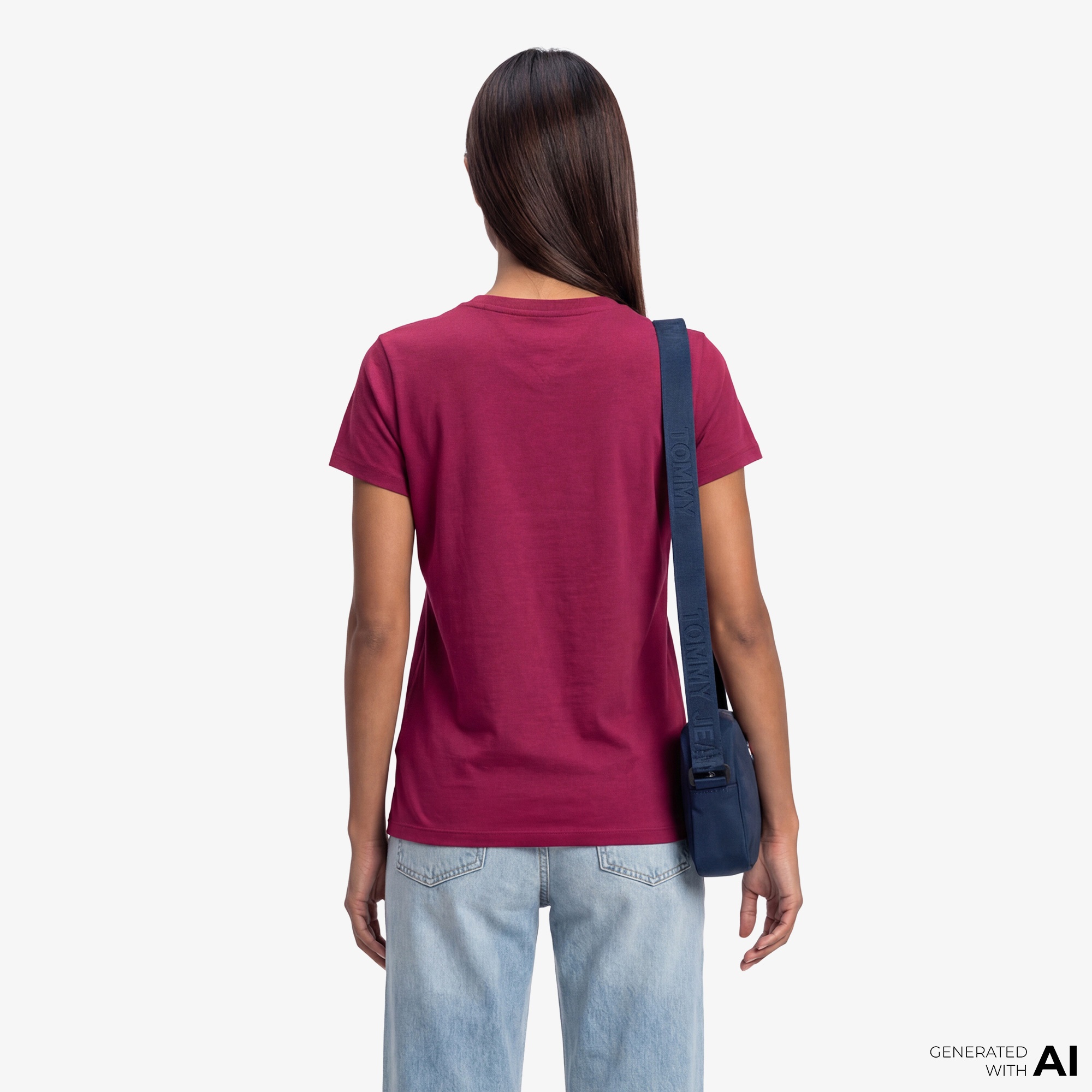 Tommy Hilfiger Essential Logo Kadın Pembe T-Shirt