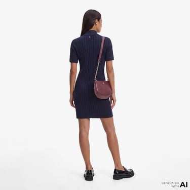  Tommy Hilfiger Mid Cable Kadın Lacivert Elbise