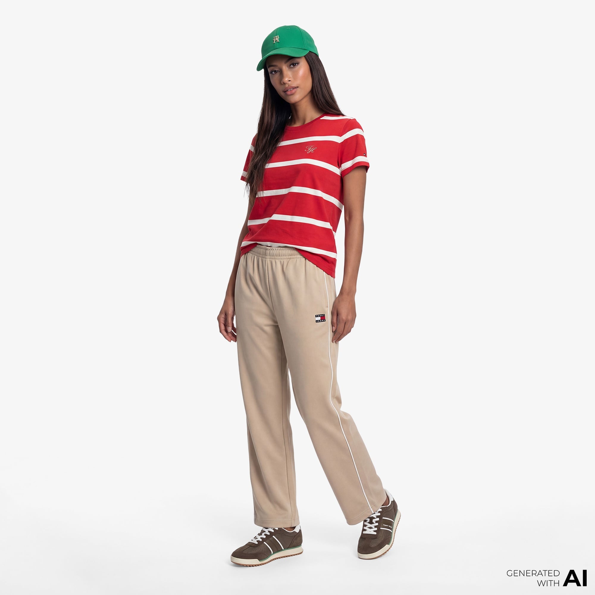 Tommy Hilfiger Script Kadın Kırmızı T-Shirt