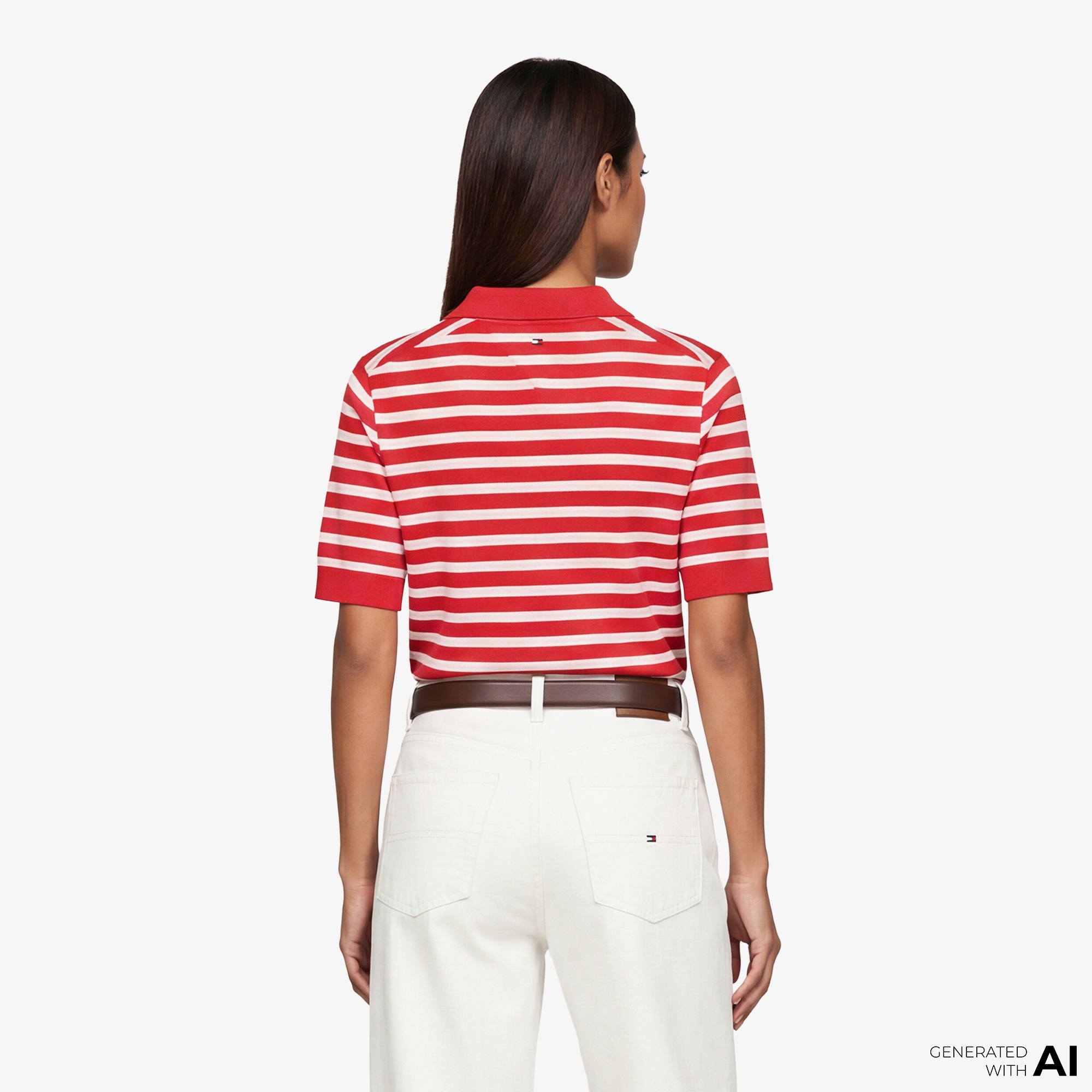 Tommy Hilfiger Script Liyosel Kadın Kırmızı Polo T-Shirt