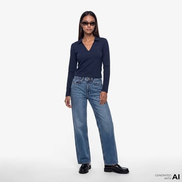  Tommy Hilfiger Modern Cody Kadın Lacivert Polo T-Shirt