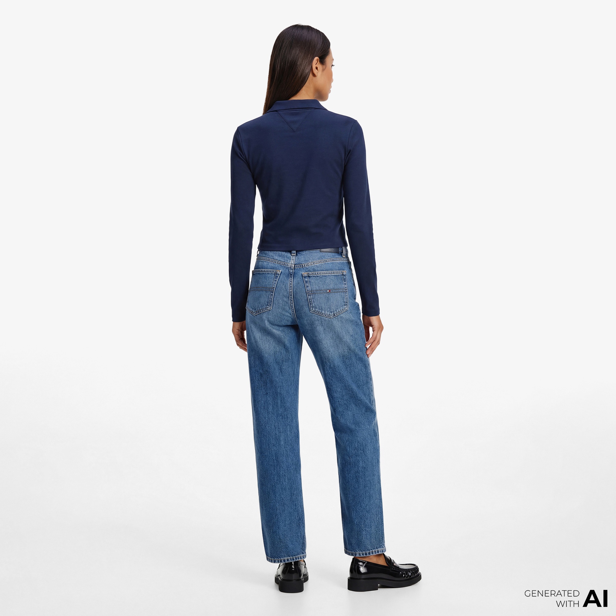 Tommy Hilfiger Modern Cody Kadın Lacivert Polo T-Shirt