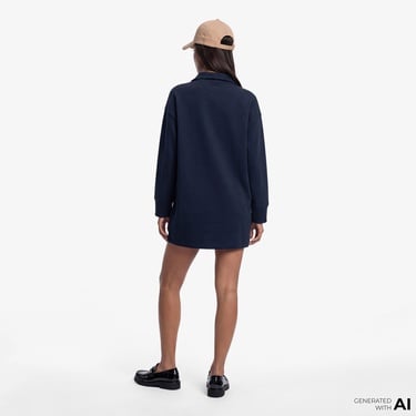  Tommy Hilfiger Script Kadın Lacivert Elbise