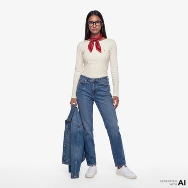  Tommy Hilfiger Kadın Bej Uzun Kollu T-Shirt