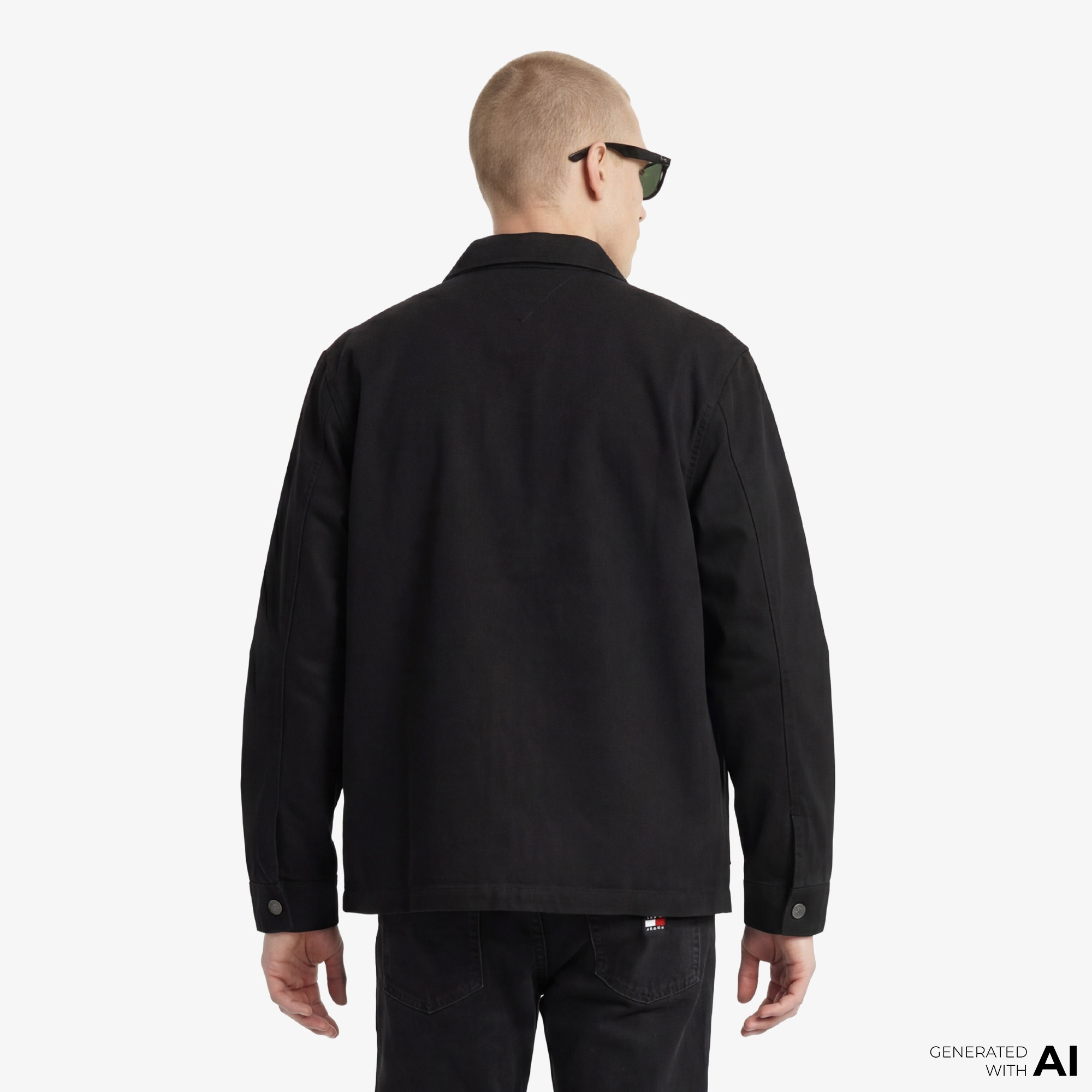 Tommy Hilfiger Overshirt Erkek Siyah Gömlek