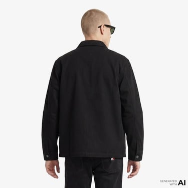  Tommy Hilfiger Overshirt Erkek Siyah Gömlek