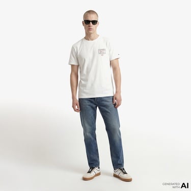  Tommy Hilfiger Signature Erkek Beyaz T-Shirt