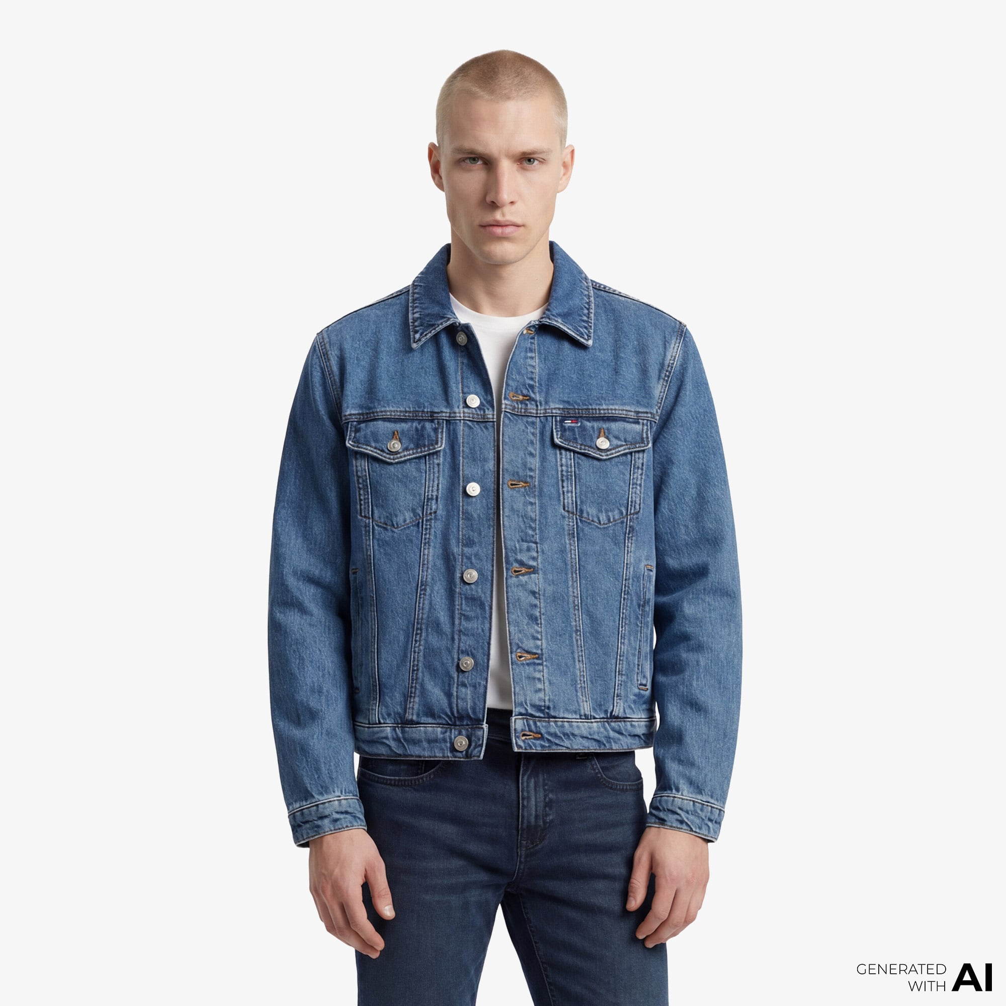  Tommy Hilfiger Authentic Wash Erkek Mavi Ceket