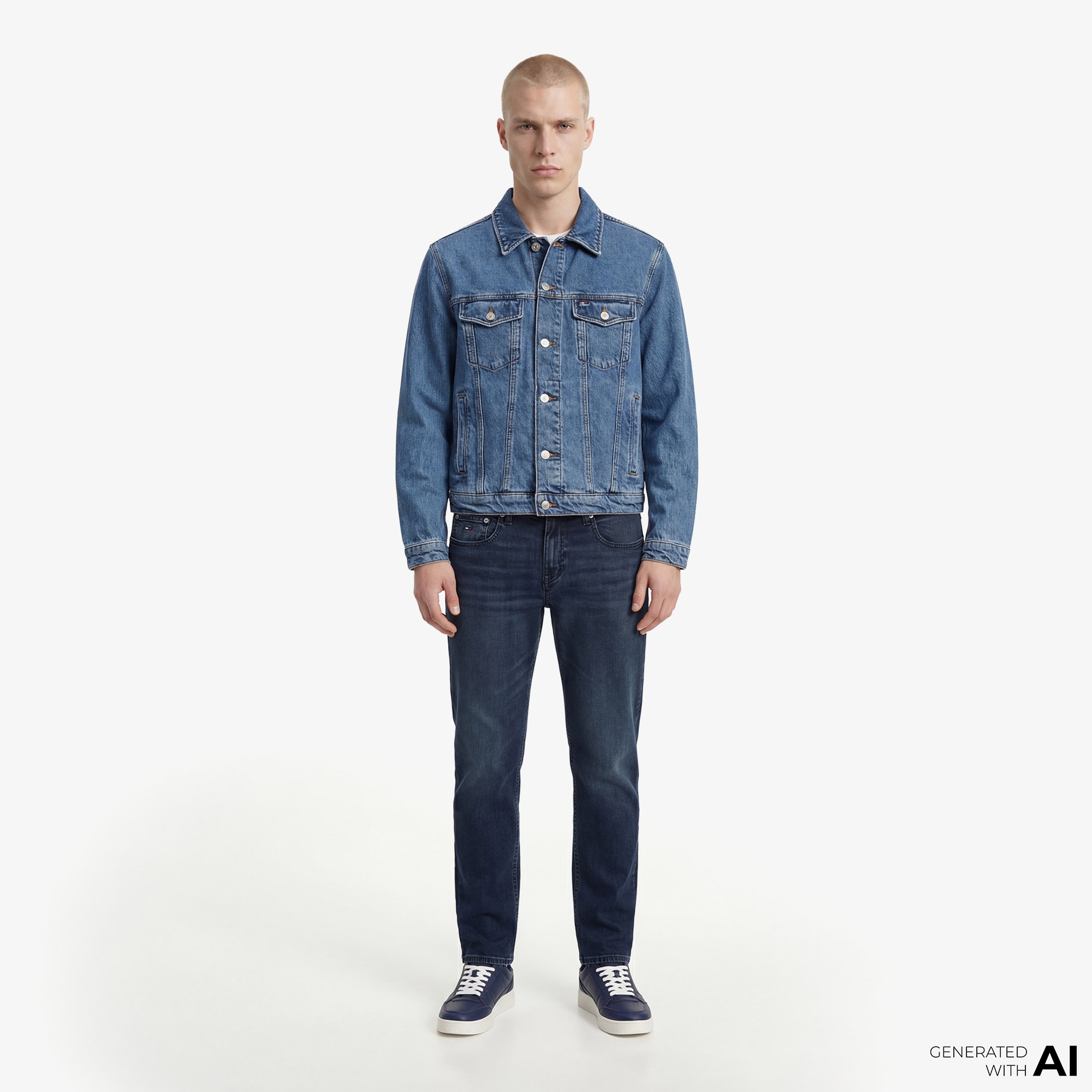 Tommy Hilfiger Authentic Wash Erkek Mavi Ceket