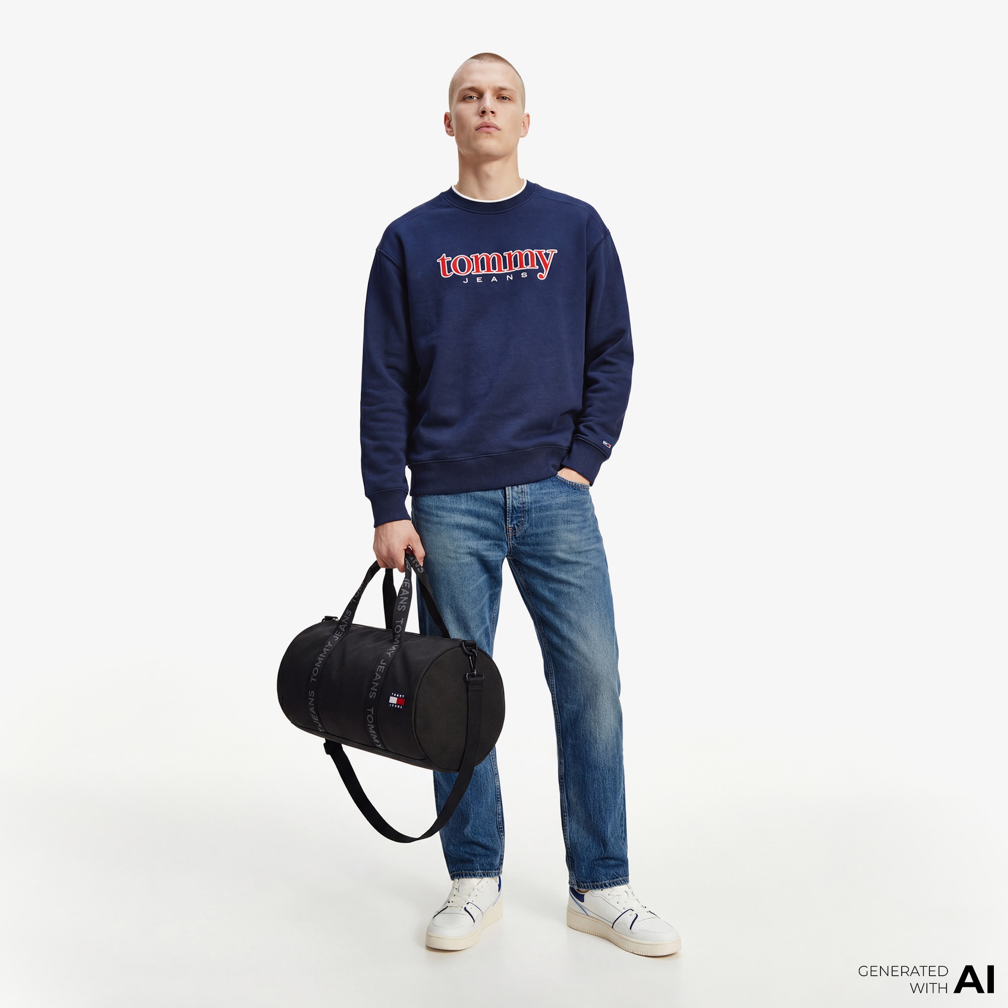 Tommy Hilfiger Dna Graphics Erkek Lacivert Sweatshirt