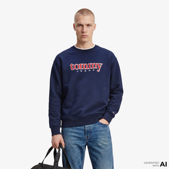  Tommy Hilfiger Dna Graphics Erkek Lacivert Sweatshirt