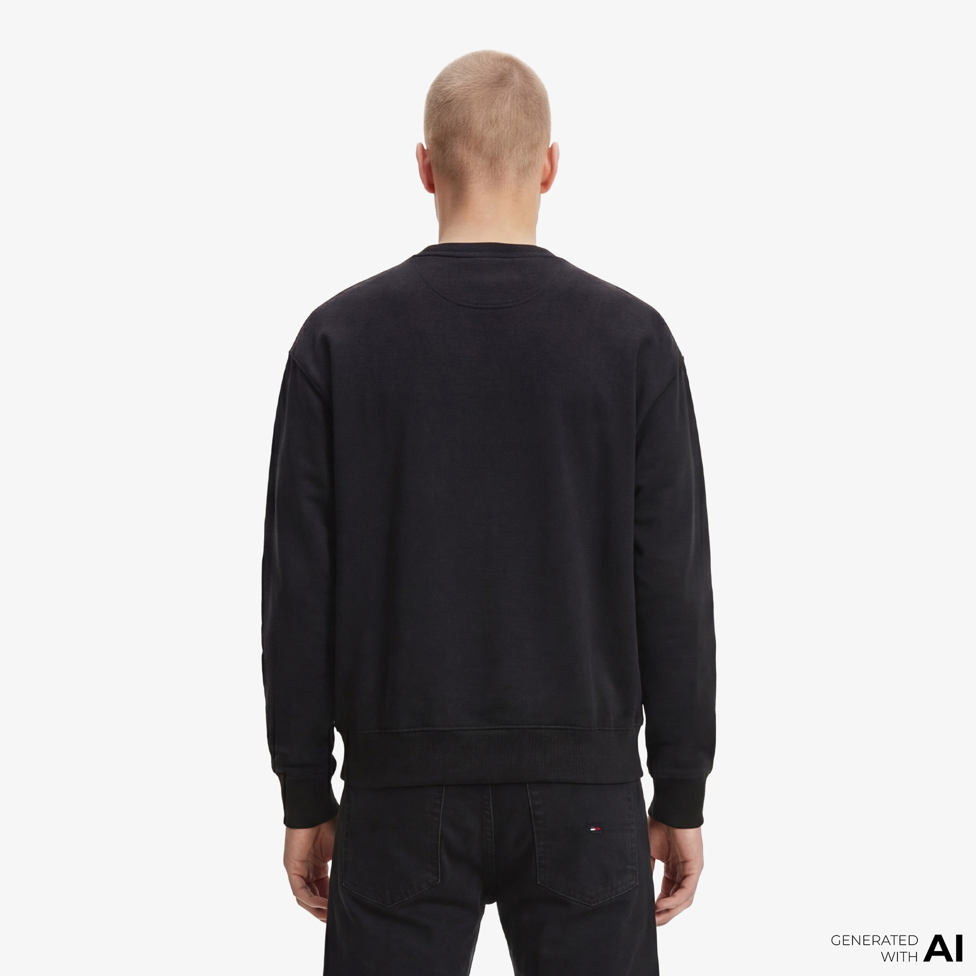 Tommy Hilfiger Flag Bearer Erkek Siyah Sweatshirt