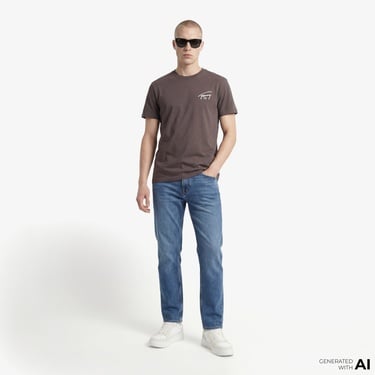  Tommy Hilfiger Signature Erkek Kahverengi T-Shirt