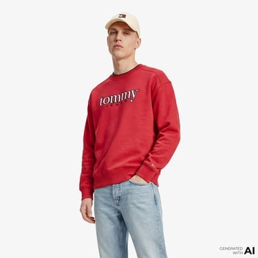  Tommy Hilfiger Dna Graphics Erkek Kırmızı Sweatshirt
