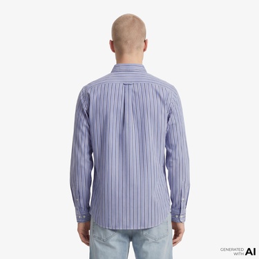  Tommy Hilfiger Twill Erkek Mavi Gömlek