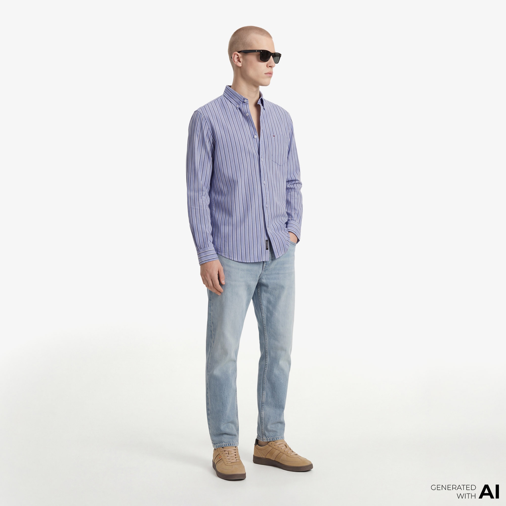 Tommy Hilfiger Visual Wash Erkek Lacivert Jean