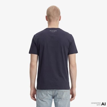  Tommy Hilfiger Brand Love Graphic Erkek Lacivert T-Shirt