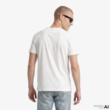  Tommy Hilfiger Brand Love Graphic Erkek Beyaz T-Shirt