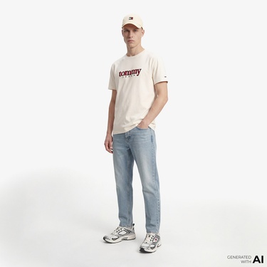  Tommy Hilfiger Dna Graphics Erkek Beyaz T-Shirt